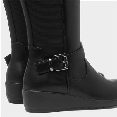 Hannah Womens Black High Leg Boot