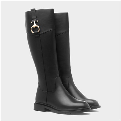 Monardo Womens Black Riding Boot