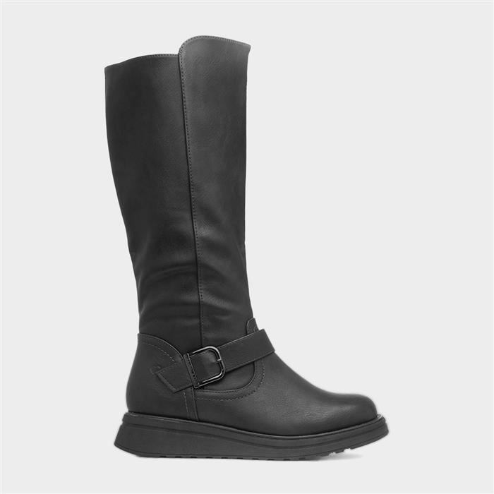 Linoa Womens Black Knee High Boot