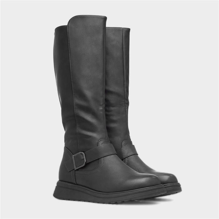 Linoa Womens Black Knee High Boot