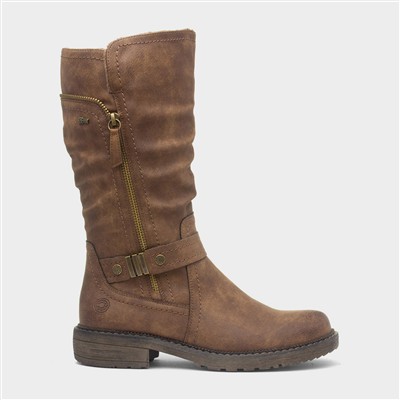 靴 aclent Calf zip western long boots Relife Zaria Womens Cognac Zip Up Calf Boot-18821 | shoezone