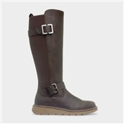 Lunar Devon Womens Brown Wedge Knee High Boot (Click For Details)