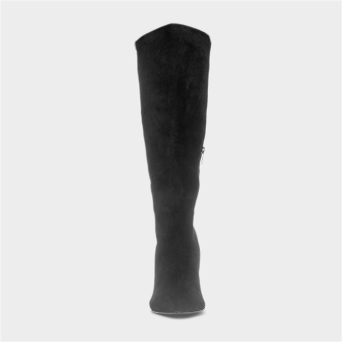 Brandi Womens Black Heeled High Leg Boot