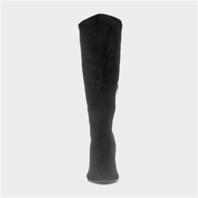 Brandi Womens Black Heeled High Leg Boot
