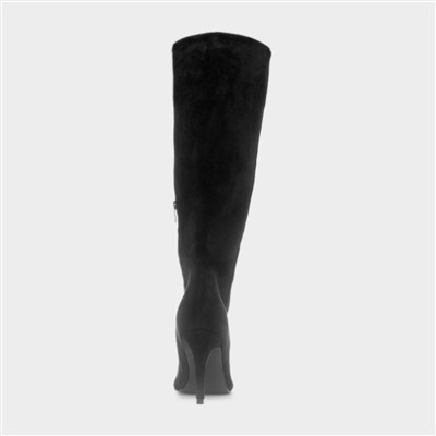 Brandi Womens Black Heeled High Leg Boot