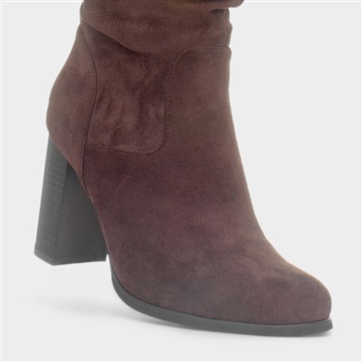 Myka Womens Brown Knee High Heeled Boot