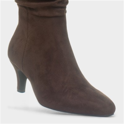 Womens Chocolate Brown Zip Up Slouch Boot