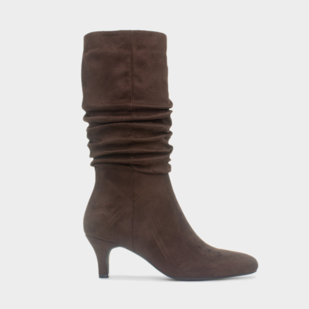 Womens Chocolate Brown Zip Up Slouch Boot