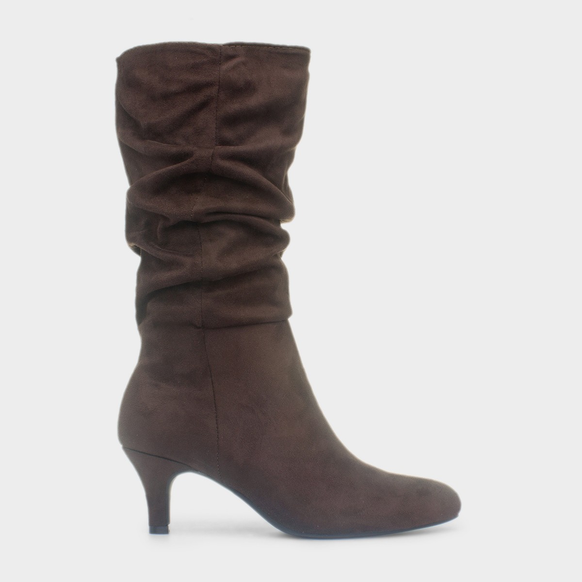 Womens Chocolate Brown Zip Up Slouch Boot