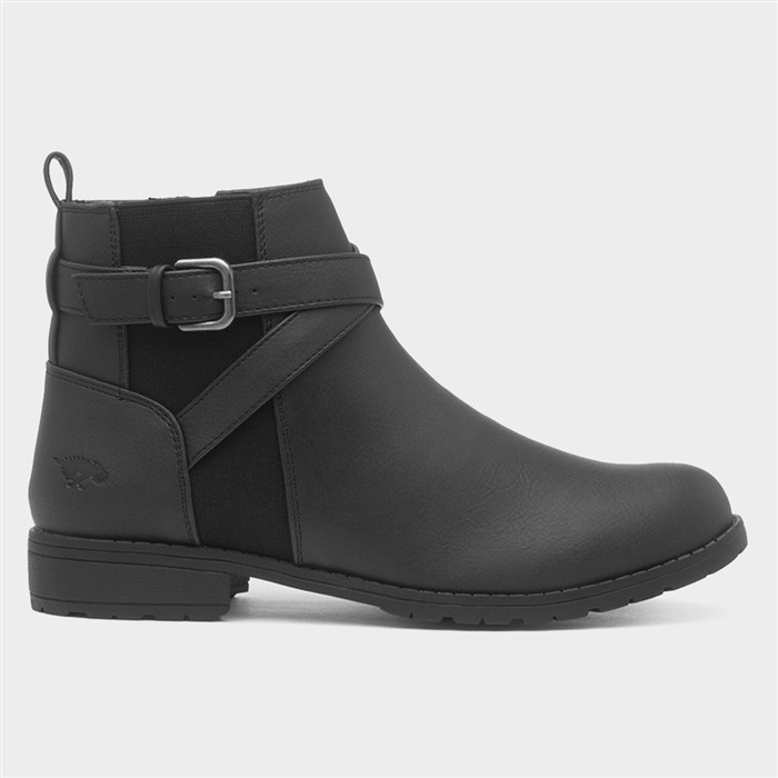 Banley Womens Black Zip Up Ankle Boot