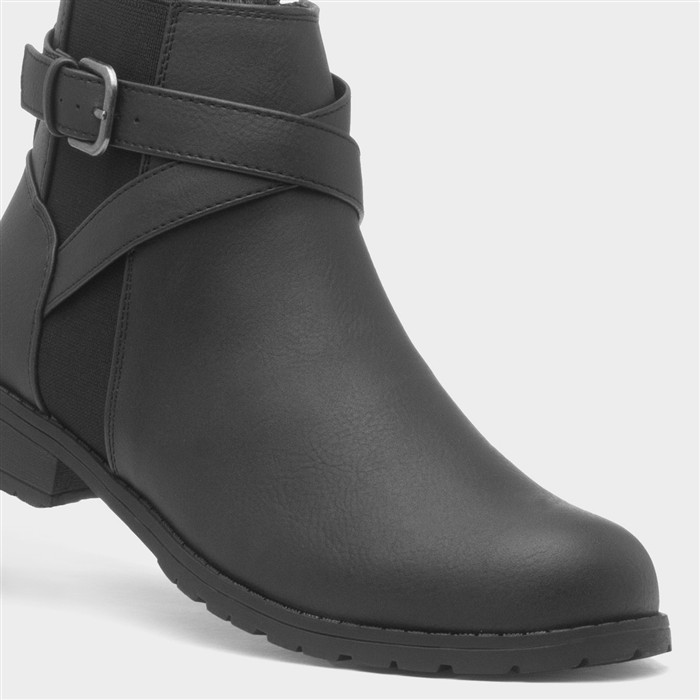Banley Womens Black Zip Up Ankle Boot