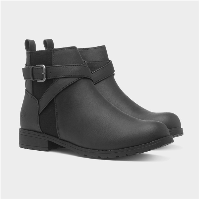 Banley Womens Black Zip Up Ankle Boot