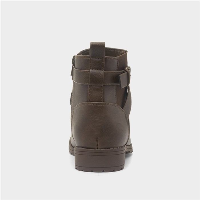 Banley Womens Brown Zip Up Ankle Boot