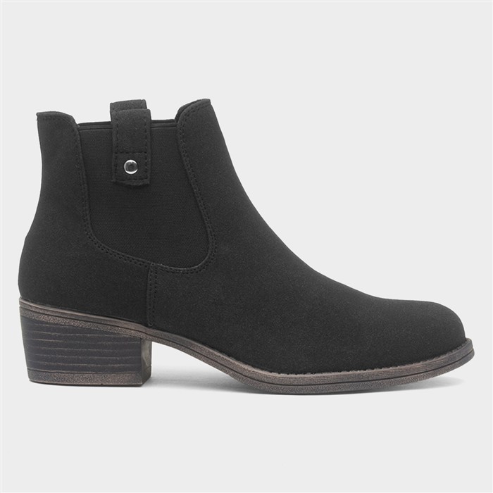 Richie Womens Black Heeled Ankle Boot