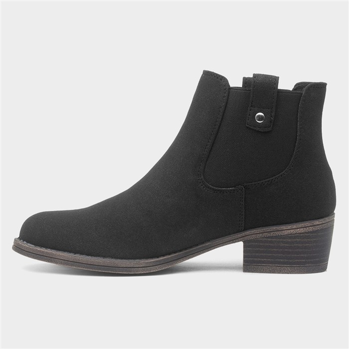 Richie Womens Black Heeled Ankle Boot