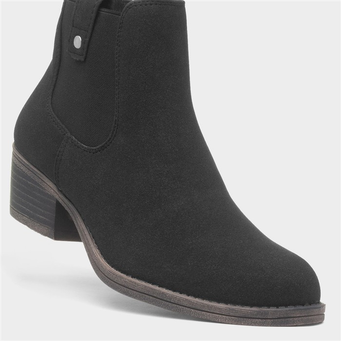 Richie Womens Black Heeled Ankle Boot