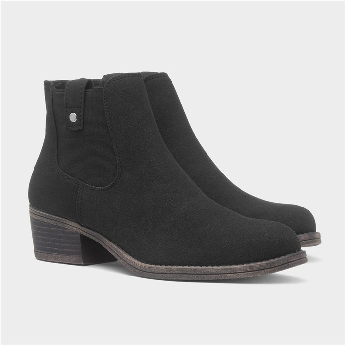 Richie Womens Black Heeled Ankle Boot