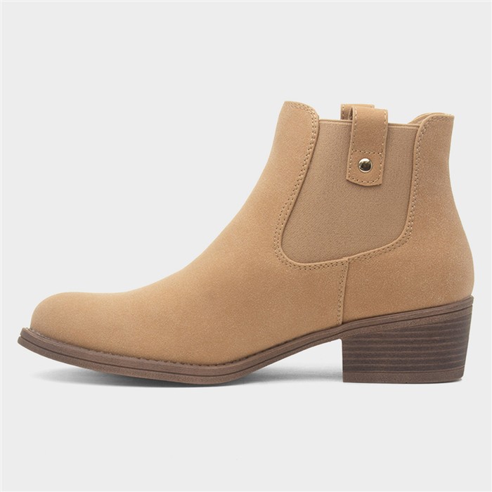 Richie Womens Taupe Heeled Ankle Boot