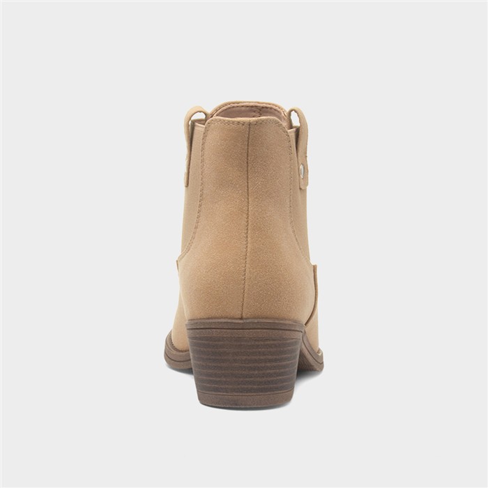 Richie Womens Taupe Heeled Ankle Boot