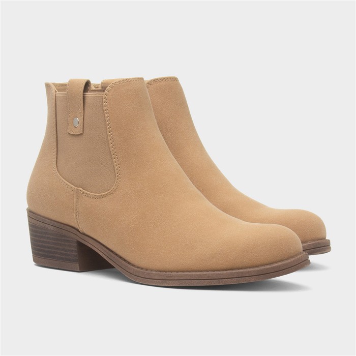 Richie Womens Taupe Heeled Ankle Boot