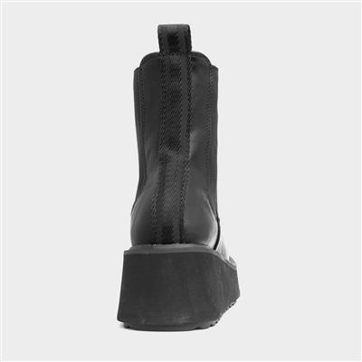 Heyday Womens Black Platform Ankle Boot