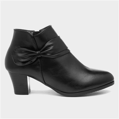 Ava Womens Black Heeled Boot