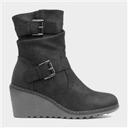 Lotus Pheobe Womens Black Wedge Boot (Click For Details)