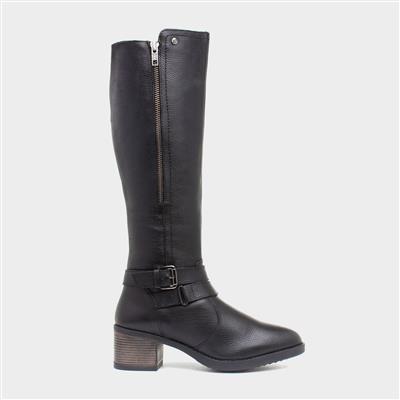 Jive Womens Black Leather High Leg Boot