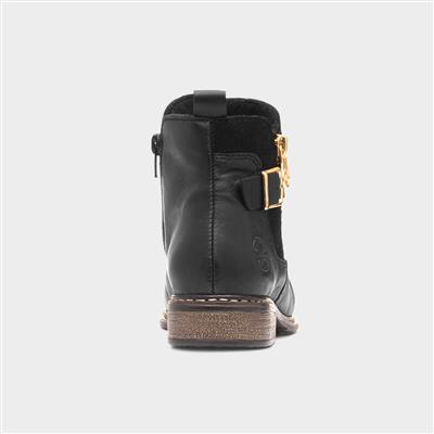 Antistress Womens Black Leather Ankle Boot