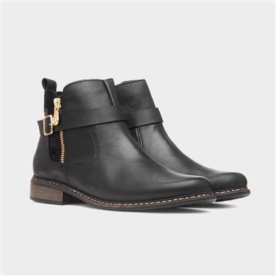 Antistress Womens Black Leather Ankle Boot