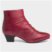 Lotus Tara Womens Red Leather Ankle Boot (Click For Details)