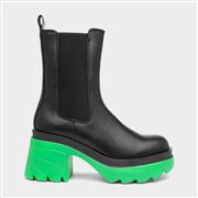 Truffle Giovana 2 Womens Black & Green Chunky Boot (Click For Details)