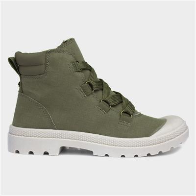 Piper Melstone Womens Green Canvas Boot