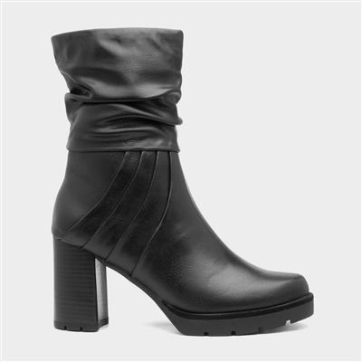 Womens Black Heeled Ankle Boot