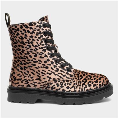 Justina Womens Leopard Print Boot