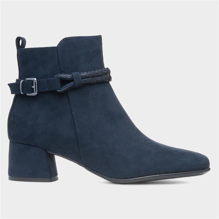 Marco Tozzi Women's Blue Comb Navy Block Heel Boot Size 39