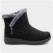 Cushion Walk Olivia Womens Black Faux Fur Boot (Click For Details)