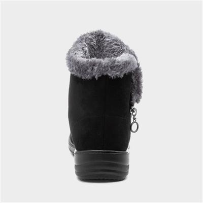 Olivia Womens Black Faux Fur Boot
