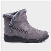Cushion Walk Olivia Womens Grey Faux Fur Boot (Click For Details)