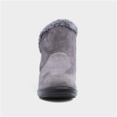 Olivia Womens Grey Faux Fur Boot