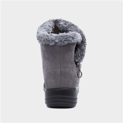 Olivia Womens Grey Faux Fur Boot