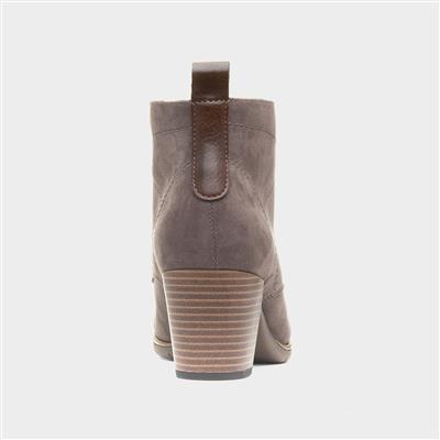Womens Brown Heeled Boot