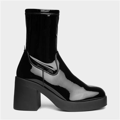 Cheryl Womens Black Patent Ankle Boot