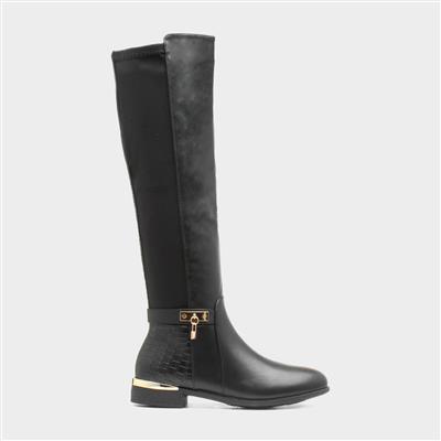 Natalie Womens Black Knee High Boot