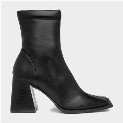 Lydia Womens Black Heeled Boot