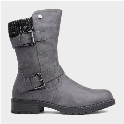 Jemima Womens Grey Zip Up Boot