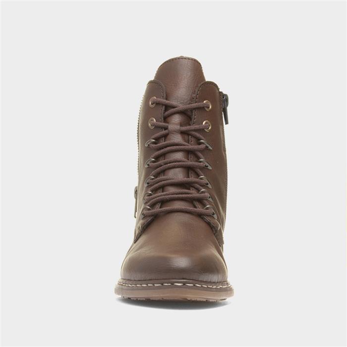 Antistress Womens Brown Lace Up Ankle Boot