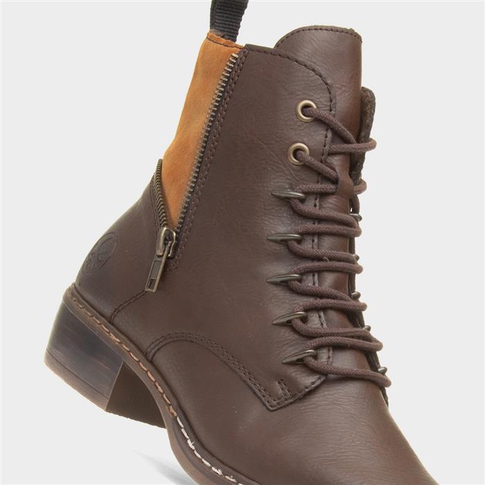 Antistress Womens Brown Lace Up Ankle Boot