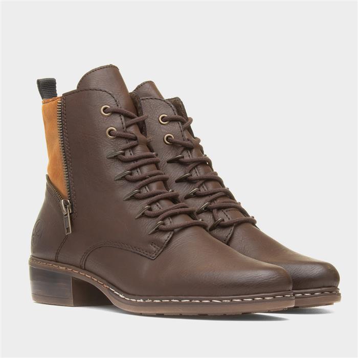 Antistress Womens Brown Lace Up Ankle Boot