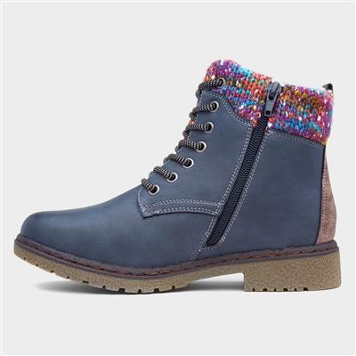 Jalapeno Womens Blue Ankle Boot